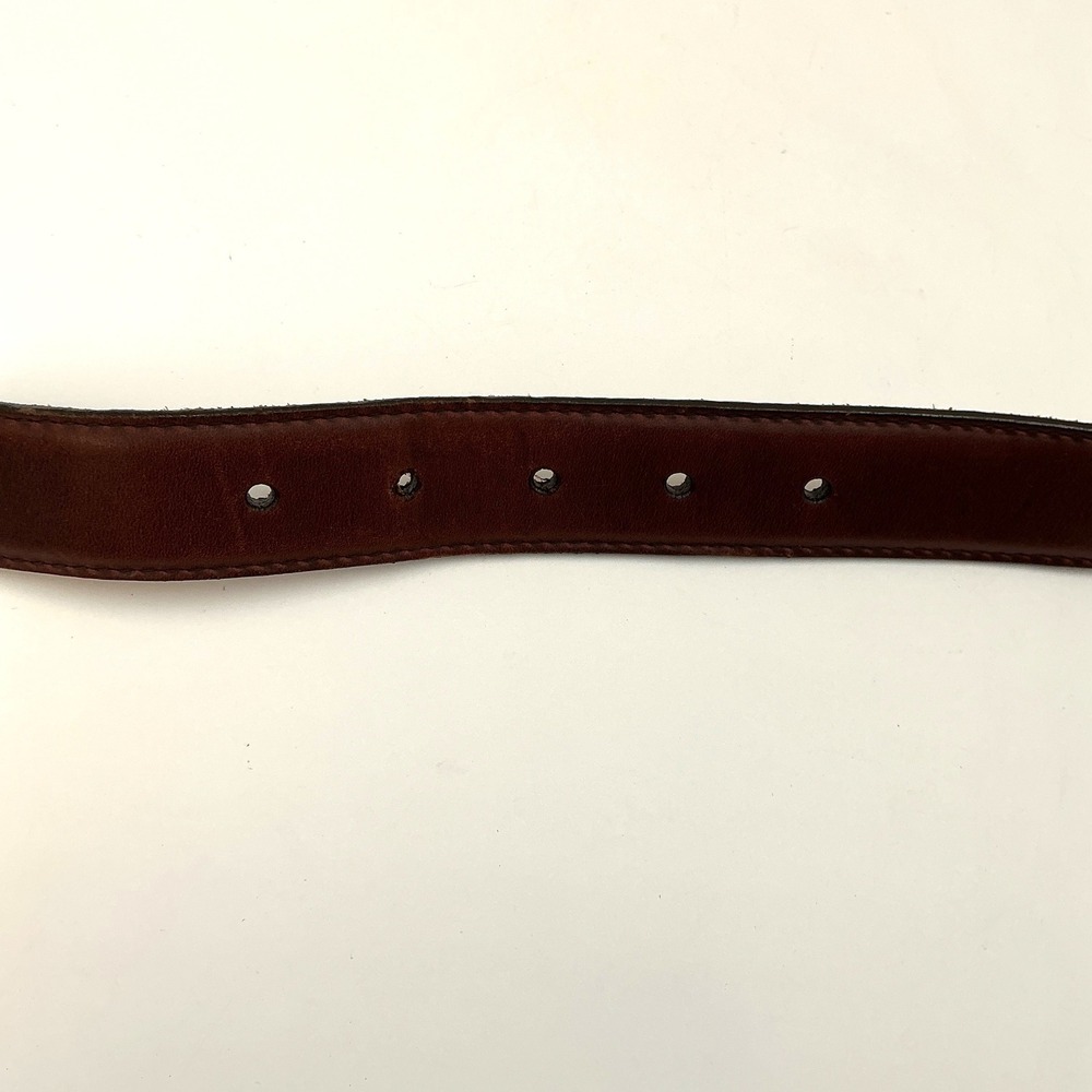 Brighton Brown Leather Belt Silver Western Buckle w/ Heart Charm B21585 Size S - Picture 5 of 6